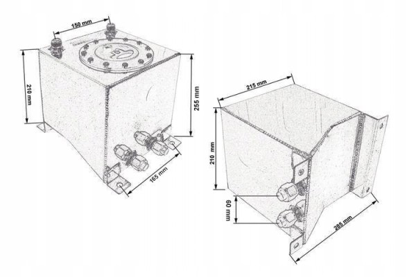 Fuel tank 10L TurboWorks with sensor Silver Engine type gasoline
