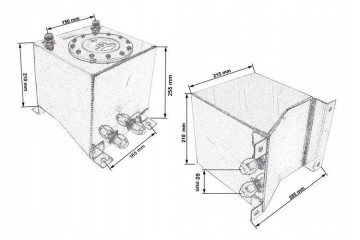 Fuel tank 10L TurboWorks with sensor Silver Engine type gasoline