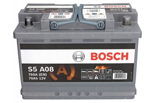 CAR BATTERY BOSCH S5 AGM 70AH 760A S5A08 START STOP Part manufacturer Bosch