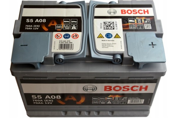 CAR BATTERY BOSCH S5 AGM 70AH 760A S5A08 START STOP Capacity 70 Ah