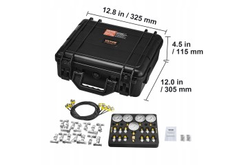 Pressure Test Kit 5 Pressure Gauges 13 Connectors 14 Tees Packaging status original