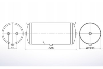 AIR TANK 60 LITERS 276x1100 Part manufacturer HT Europe