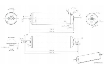 AIR TANK 80 LITERS 320x1100 SCHMITZ 1189864 Catalog number of the part 08 07 SC 028 BHT