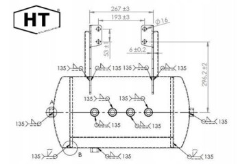 AIR TANK 36L 300x609 DAF 95XF XF105 1691625 Catalog number of the part 02 07 DA 044 HT