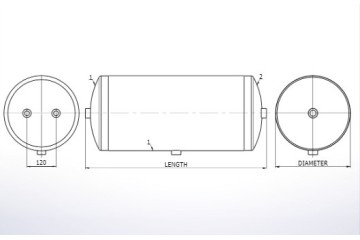 AIR CYLINDER TANK 80L 396x750mm Catalog number of the part ZBI 396 750 2