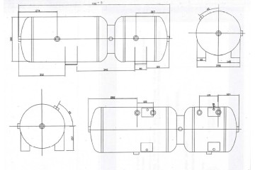 AIR TANK 34L 20L 300x910 DAF CF85 XF105 1687408 Catalog number of the part 02 07 DA 057 BHT