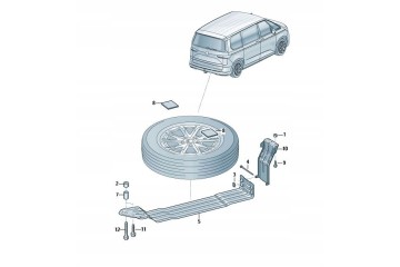 FLAT BAR SPARE WHEEL MOUNT VW T7 LONG Catalog number of the part 7T0801903A