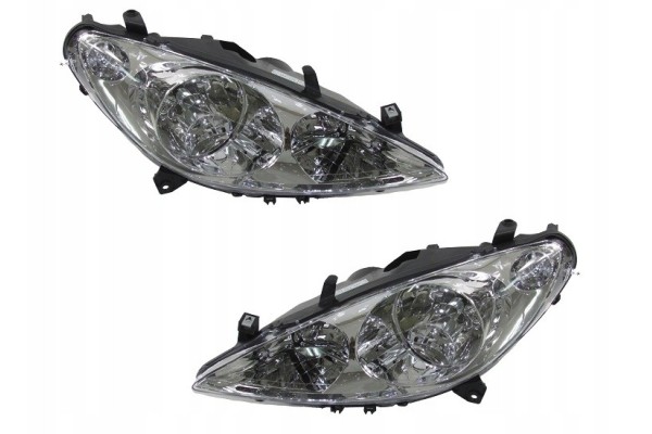 SET OF HEADLIGHTS PEUGEOT 307 H1 H7 2001 2005 NEW