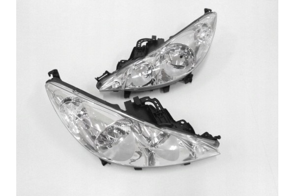 SET OF HEADLIGHTS PEUGEOT 207 2006 2013 TYC