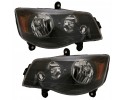 SET OF HEADLIGHTS CHRYSLER TOWN COUNTRY 2008 2015 BLACK