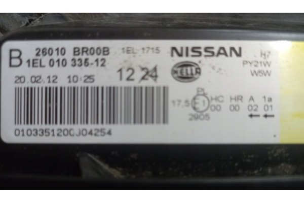 LAMP FRONT REFLECTOR NISSAN QASHQAI J10 LIFT 10 13 RIGHT EUROPE WHOLE Version European