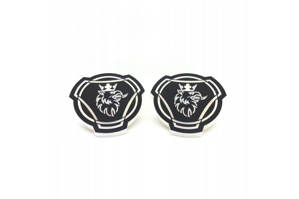 ILLUMINATED LOGOS BLACK LED NECK 24V SCANIA PAIR LOGO ON SCAN