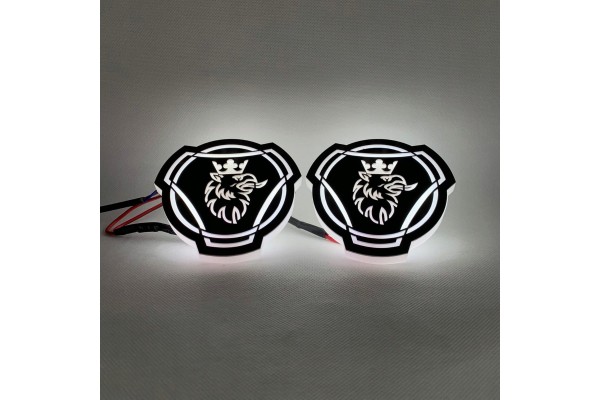 ILLUMINATED LOGOS BLACK LED NECK 24V SCANIA PAIR LOGO ON SCAN Part manufacturer Logo