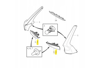 Lamp right for tailgate Volvo Catalog number of the part 32293884