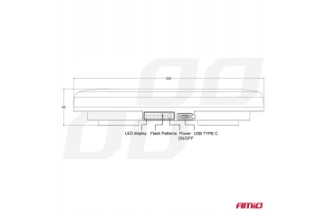 Bezdrotova svetelna lista LED R65 R10 326x186x63 26W 12 24V AMiO 04369 EAN GTIN 5903293043691