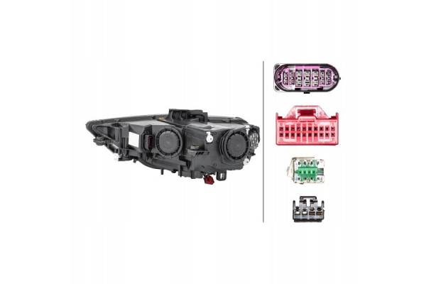 Right headlight HELLA 1EL 010 740 321 for AUDI A3 Sportback 8VA 8VF Catalog number of the original 8V0941044M 8V0941006C E1 3276