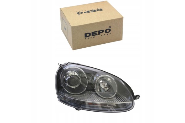 Headlight RIGHT VW GOLF V 5 2003 2009 DEPO D2S Height adjustment electric