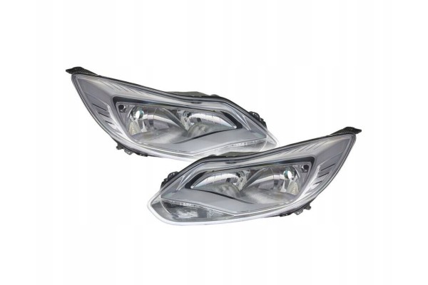 Headlight set Ford Focus Mk III 2010 2014 Silver TYC Car type passenger cars