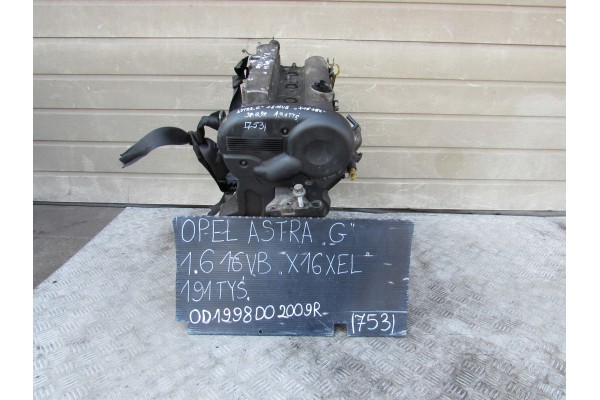 ENGINE X16XEL OPEL ASTRA 1 6 B 16 V 98 09 R