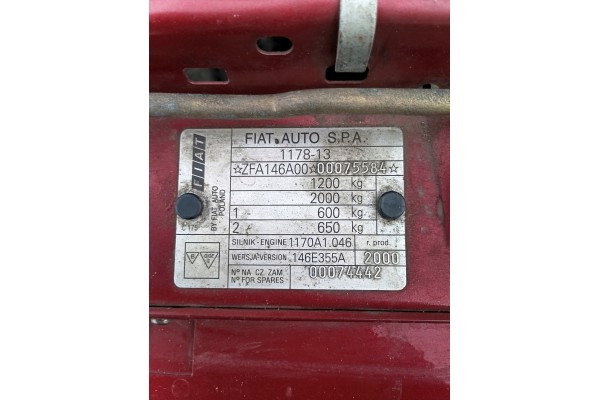 ENGINE FIAT UNO 900 0 900 Part manufacturer Fiat OE
