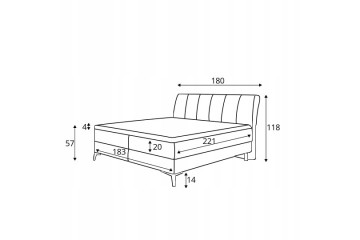 Continental Double Bed 180 CM For Bedroom Aderito Grey Packaging status original