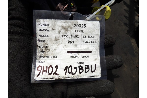 Motor completo Ford Focus MK2 1.6 TDCI 80KW 109HP 9H0210JBBU
