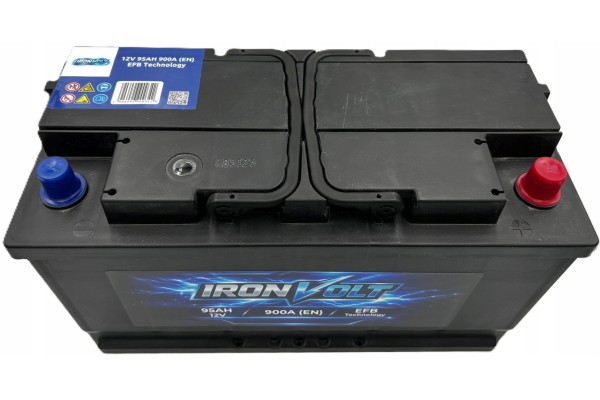 IRONVOLT EFB 12V 95AH 900A P BATTERY Packaging status original