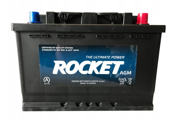 Battery Rocket AGM 12V 70Ah 760A Start Stop