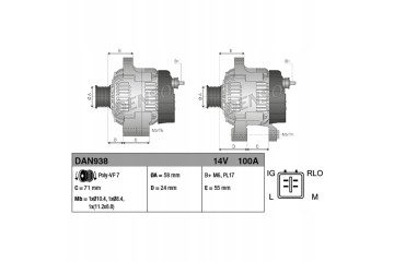 Alternator DAN938 DENSO Car type cargo vans passenger cars