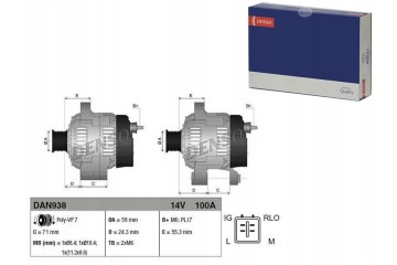 Alternator DAN938 DENSO Alternator charging current 100 A