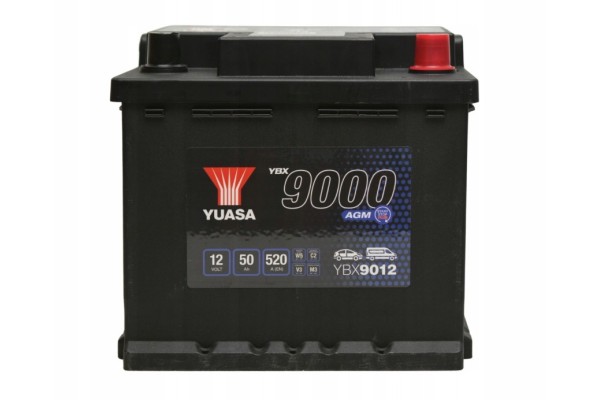 YUASA YBX9012 AGM 12V 50Ah 520A START STOP Battery YBX9012 Polarity right