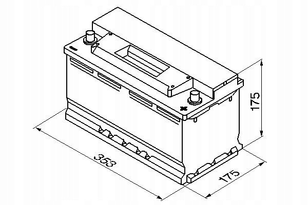 Battery Bosch 12V 88AH 740A L 353X175X175 S3 0 092 S30 120 Polarity right