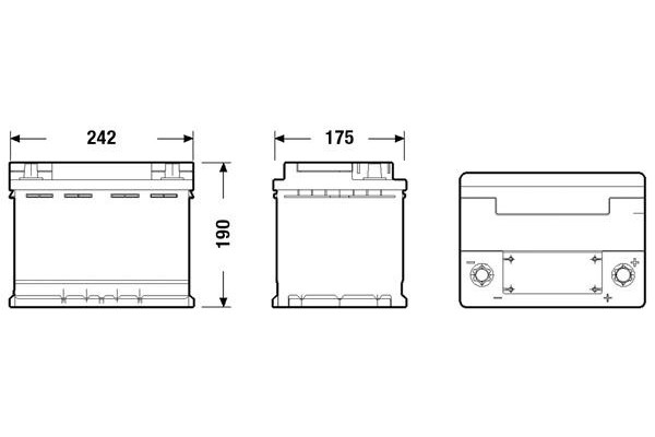 CAR BATTERY EXIDE START STOP AGM 62AH 680A EK620 Catalog number of the part 3661024037891
