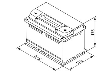 Battery Bosch 12V 75AH 730A L 315X175X175 EFB S4 0 092 S4E 100 Model EFB