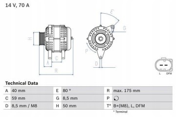 ALTERNATOR VW 1 4 1 6 POLO 02 FABIA IB Catalog number of the part 0 986 042 620