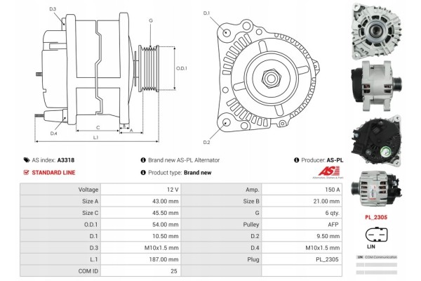 New Alternator FORD C Max Fiesta Galaxy 1 6 2 0 TDCi 2006 2019 year Quality of parts according to GVO Q original with factory lo