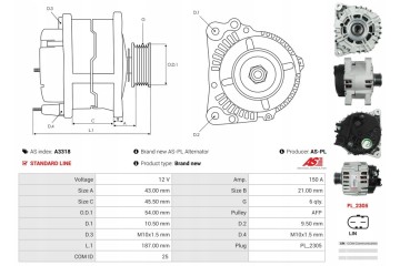 New Alternator FORD C Max Fiesta Galaxy 1 6 2 0 TDCi 2006 2019 year Quality of parts according to GVO Q original with factory lo