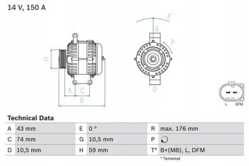 0 986 047 910 ALTERNATOR 0 986 047 910 BOSCH Product weight with unit packaging 7 kg