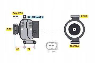 0 986 047 910 ALTERNATOR 0 986 047 910 BOSCH Catalog number of substitutes DT Spare Parts 12 72005 FISPA 455142 FISPA A12BH0077 
