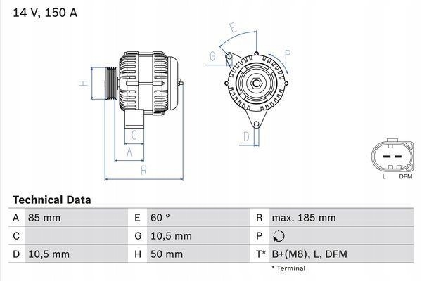 BOSCH 0 986 047 550 generator Car type passenger cars