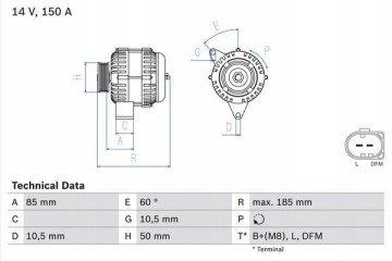 BOSCH 0 986 047 550 generator Car type passenger cars