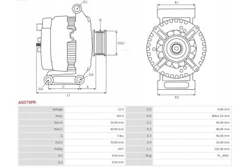 ALTERNATOR 105A A6079PR AS PL HONDA CIVIC CR V Car type cargo vans passenger cars