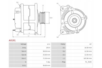Alternator FIAT Doblo 1 6 i e 16V FIAT Marea 1 6 and 16V FIAT Stilo 1 8 16V Quality of parts according to GVO Q original with fa