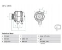 ALTERNATOR 120A 0 986 082 220 BOSCH FORD C MAX Part manufacturer Bosch