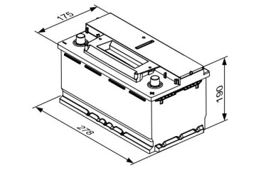BATTERY BOSCH 70AH P START STOP EFB S4 RIGHT Model 70P