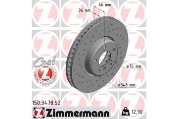 Brake disc Zimmermann 150 3478 52 FRONT LEFT BMW 5 6 7 1 PIECE Packaging status original