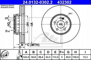 Brake disc ATE 24 0132 0302 2 Number of discs offered 1
