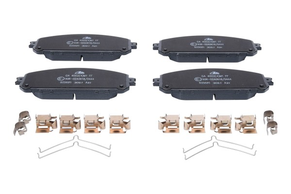 Front brake pads for Jeep Cherokee 2014 22070 with wear warning Catalog number of the part 13 0460 5689 2