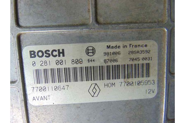 7700110647  CENTRALITA MOTOR UCE RENAULT SCENIC I (JA...) 1.9 DTI Authentique 7700110647 186272 RENAULT - 2