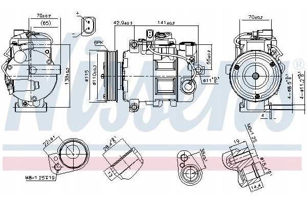 AIR CONDITIONING COMPRESSOR AUDI A4 00 A4 07 A5 07 NISSENS Catalog number of the original AUDI 4F0260805AJ